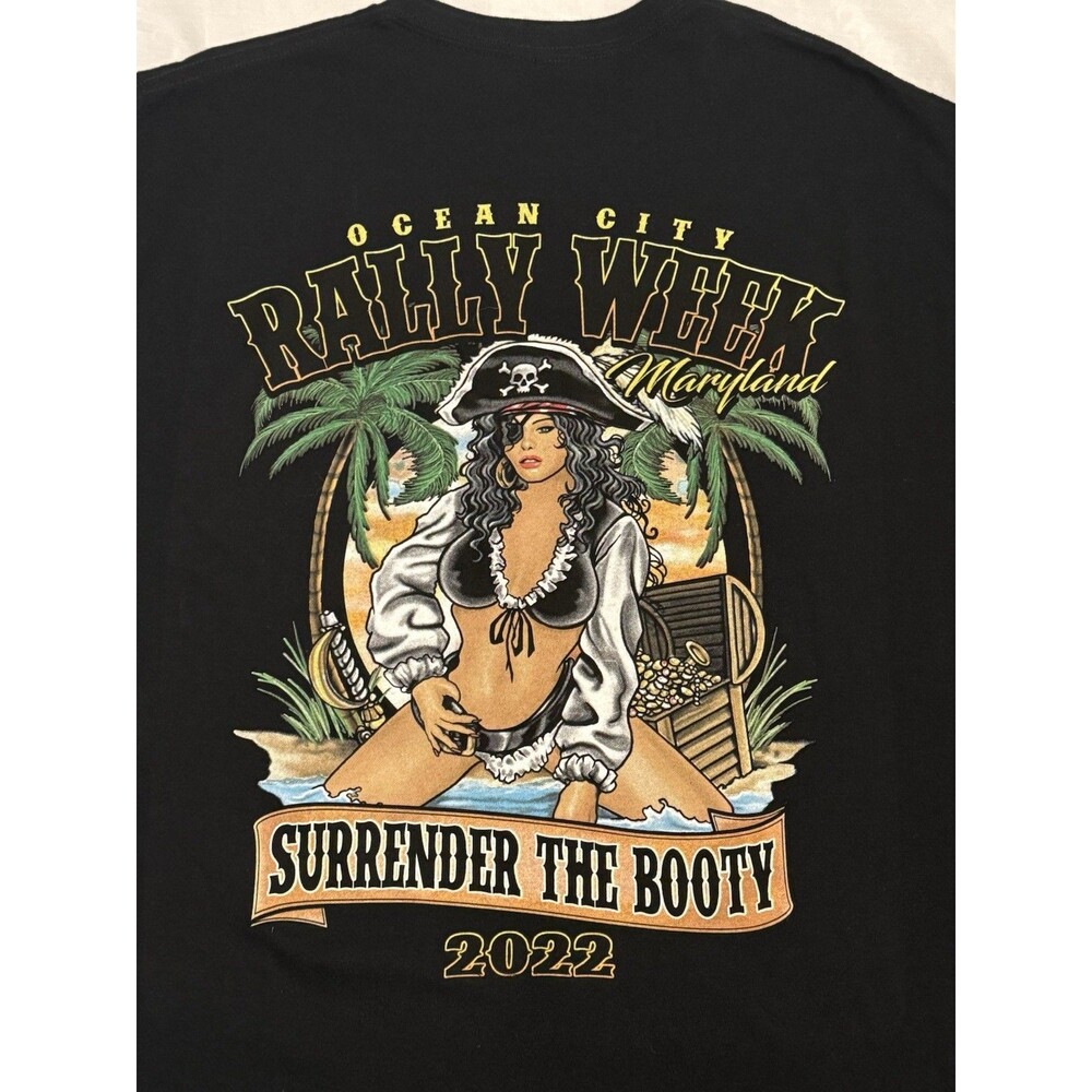2022 Ocean City Rally Week Maryland Surrender The Booty Sz Large Short Sleeve